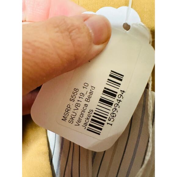 VERONICA BEARD Camel Tan Amika Vest Linen Blend Double Breasted Vest Size 10 - Picture 10 of 16